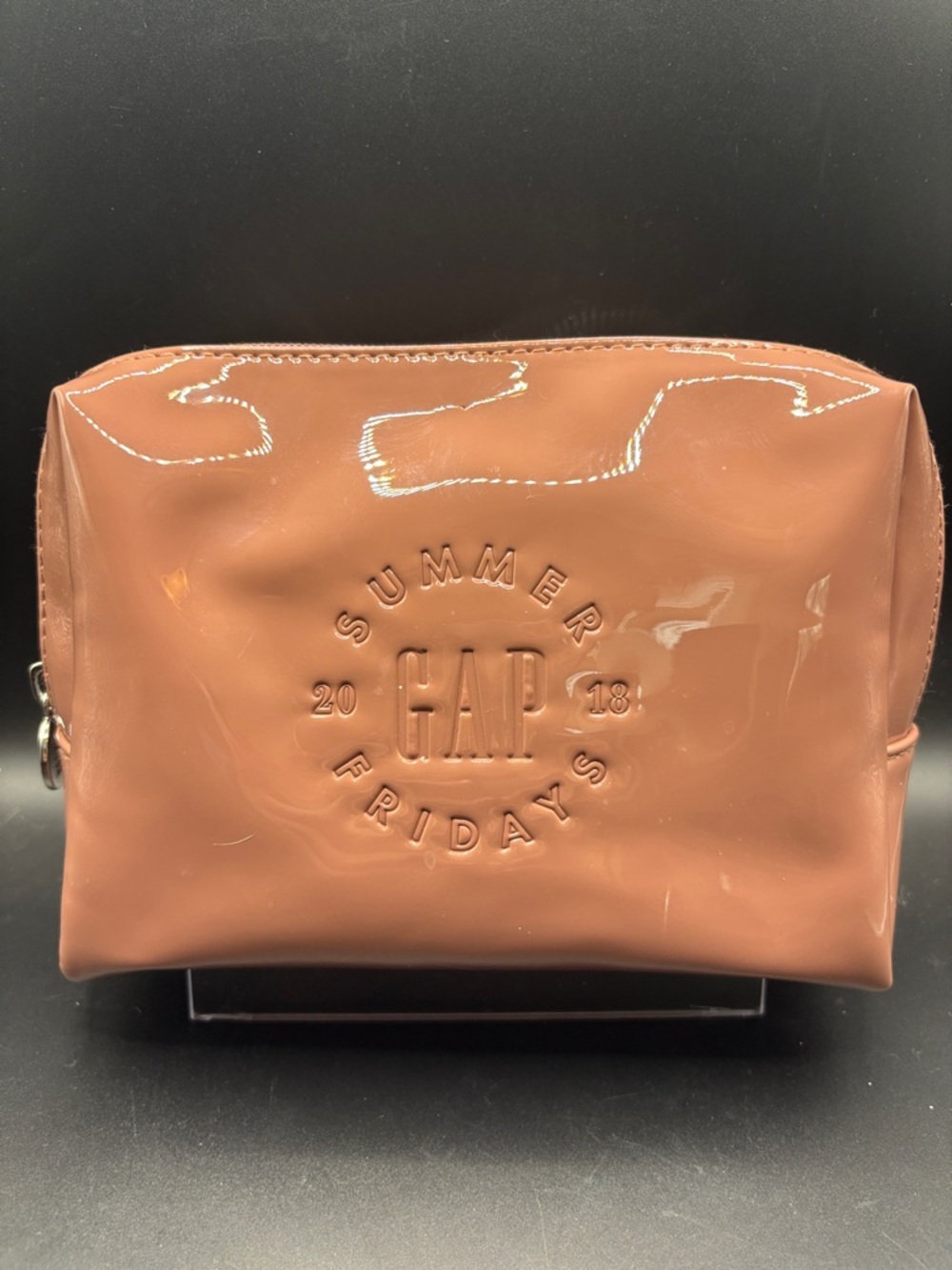 GAP X Summer Blush Patent Makeup Pouch with Embossed Logo